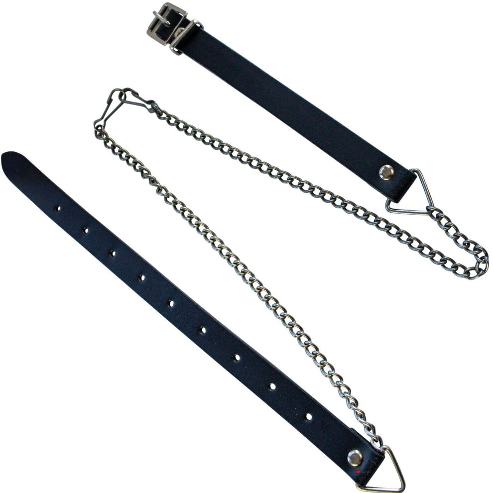 (2XL - 48" - 58") Sporran Chain Only Antique Finish with Leather Straps and Buckle 6 Sizes Highland Dress Clothing Accessories for Men Scottish Mens Wear