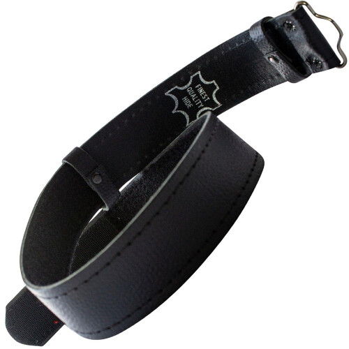 Boys Kilt Belt Black Leather Plain Easy Adjustable Hook and Loop Fastening Made In Scotland 2