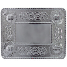 Kilt Belt Buckle Mens Celtic Thistle Polished Finish 3.5" x 2.75" Scottish Made