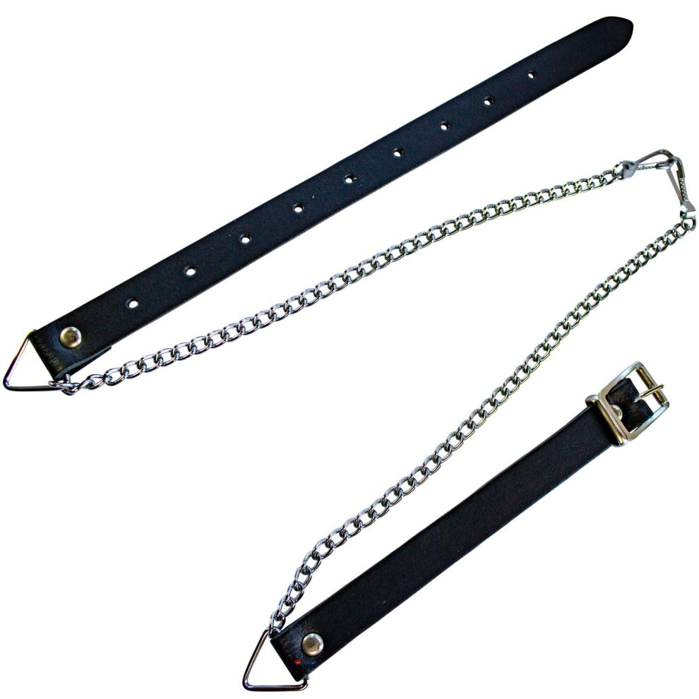 (2XL - 48" - 58") Kilt Sporran Chain Only Polished Finish with Leather Straps and Buckle 6 Sizes Highland Dress Clothing Accessories for Men Scottish Mens Wear