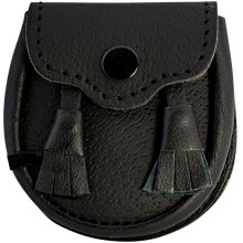 (Small) Boys Sporran Day Black Leather Tassels Made in Scotland 3 Sizes