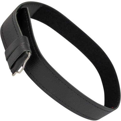 Boys Kilt Belt Black Leather Plain Easy Adjustable Hook and Loop Fastening Made In Scotland