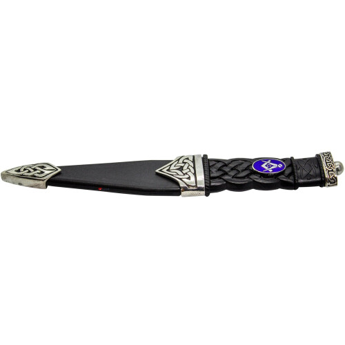 Masonic Sgian Dubh Celtic Knotwork Handle Resin and Polished Silver Finish 1