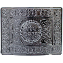 (Polished) Kilt Belt Buckle Mens Highland Serpent Design 2 Finishes Scottish Made