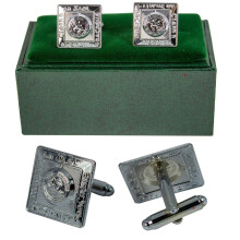 (Chrome Finish) Mens Cufflinks Prince Charlie Dress Antique and Chrome Perfect Accessory