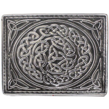 (Polished) Kilt Belt Buckle Mens Pewter Knot 2 Styles Scottish Made