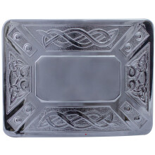 (Polished) Kilt Belt Buckle Mens Original Celtic Knot Dress Design 2 Finishes Scottish Made
