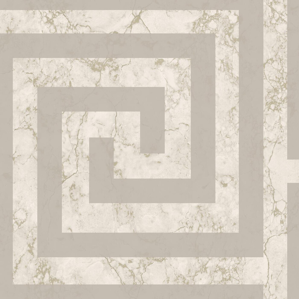 Debona Athena Marble Wallpaper By - Greek Key Glitter Metallic In & (Wl-4019) Cream/Gold/Silver