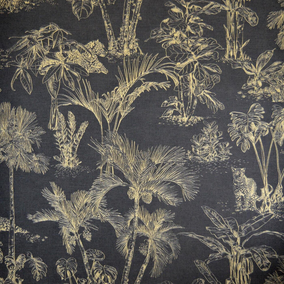 As Creation Leopard Jungle Wallpaper Natural Rainforest Black/Gold