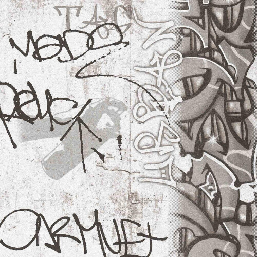 AS Creation Graffiti Wallpaper AS Creation Industrial Kids Concrete Effect Grey Black White