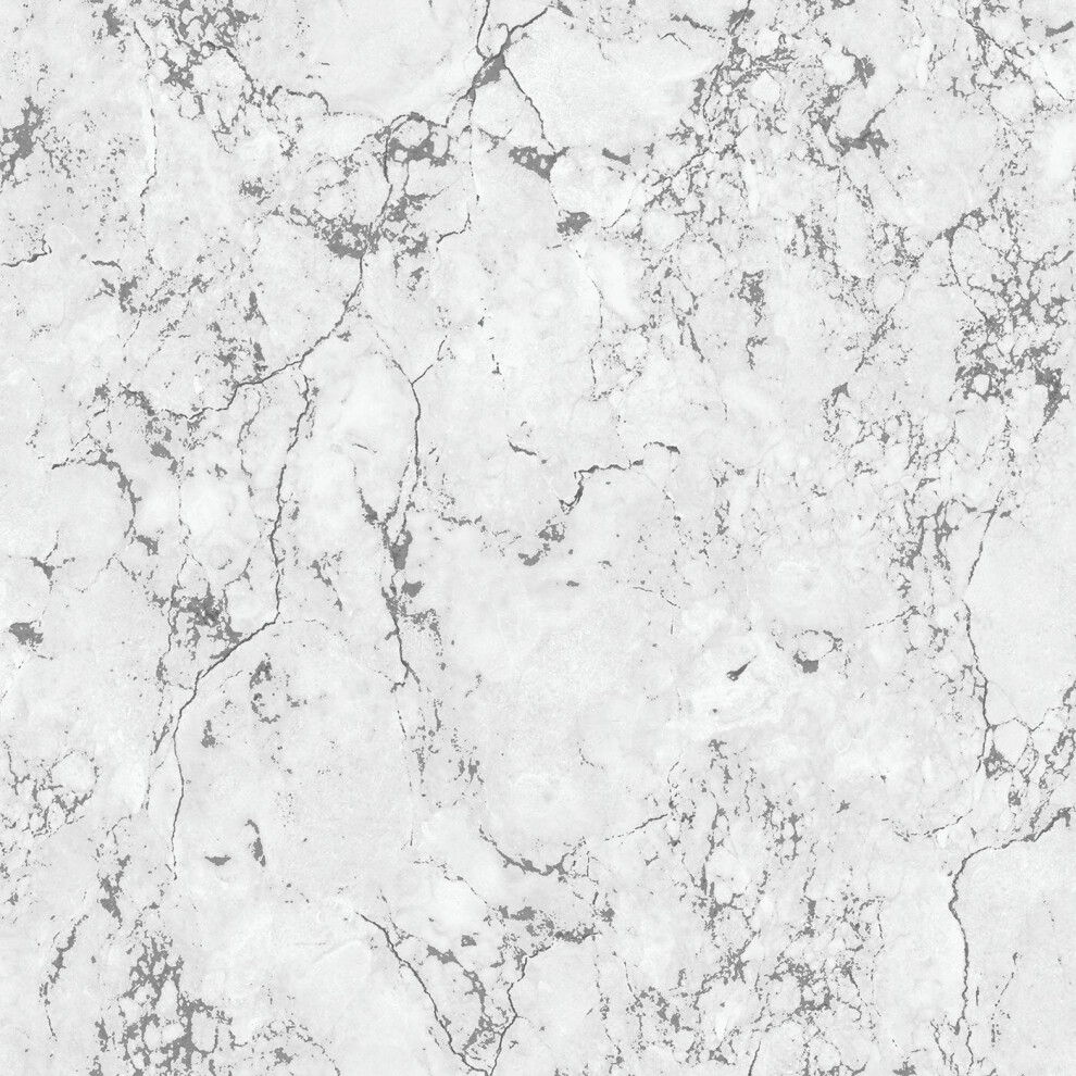 Debona Athena Marble Effect Wallpaper Plain Glitter Metallic White/Silver