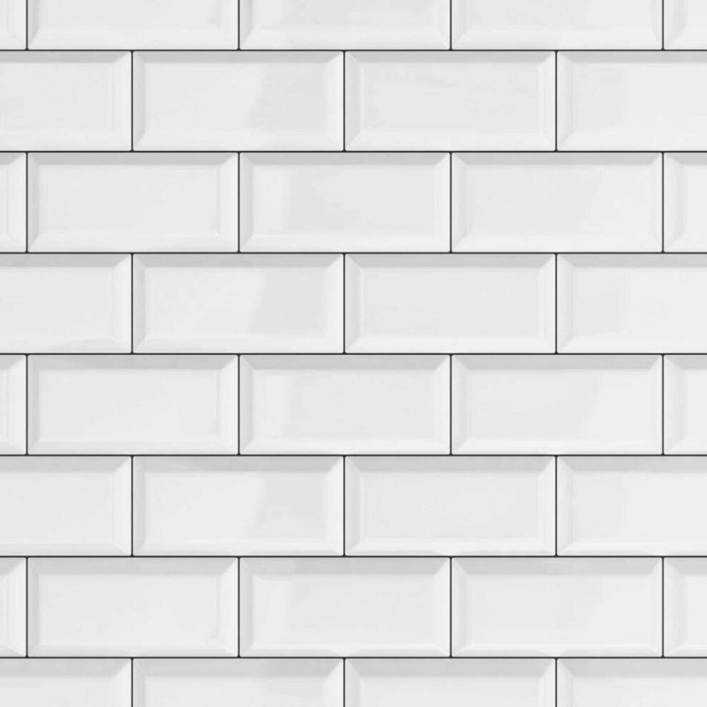 White Subway Tile Tile Brick 3D Effect Wallpaper D-C-Fix Bathroom Kitchen Vinyl