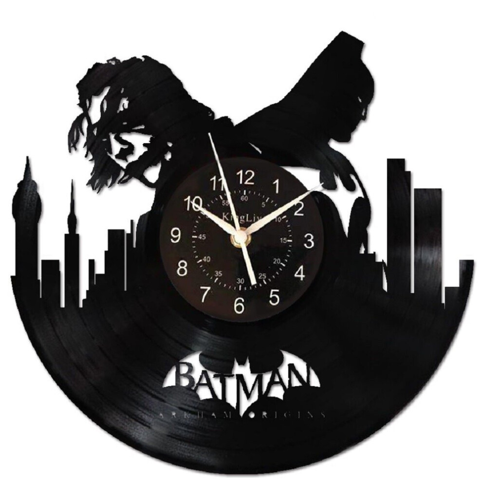 (WITH LED) Home Decoration Joker Vinyl Wall Clock,Clock With Or Without LED Can Be Choose