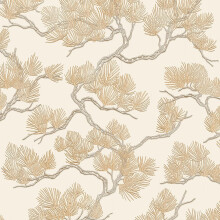 DUTCH WALLCOVERINGS Wallpaper Pine Tree Cream Home Wall Covering Decoration