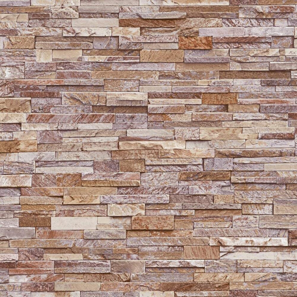 Grey Sand Slate Brick 3D Effect Wallpaper D-C-Fix Grey Bathroom Kitchen Vinyl 4007386344618