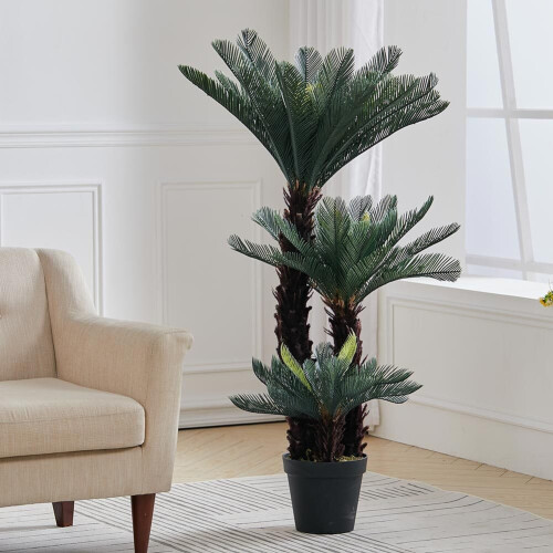 Living And Home 125CM Large Artificial Cycas Tree Plant with Pot