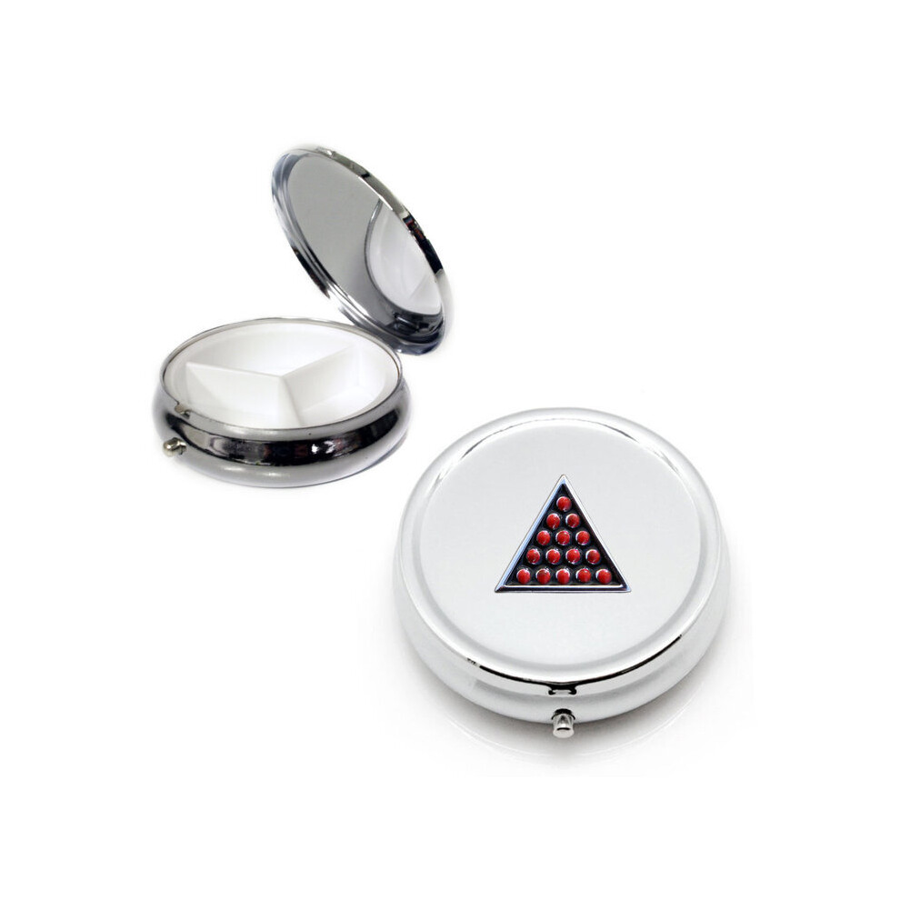 Knight Silver Snooker Round Pill Box