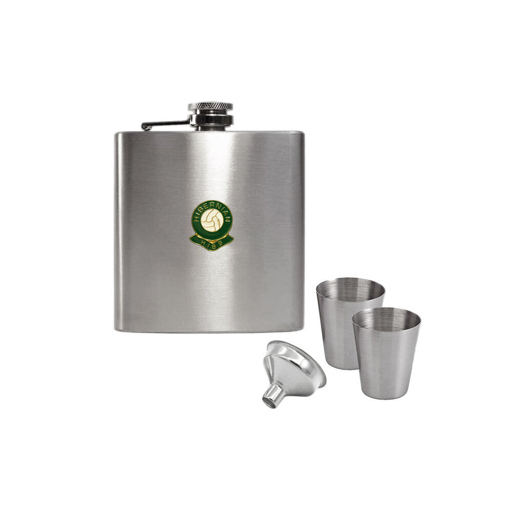 Hibernian football club hip flask gift set