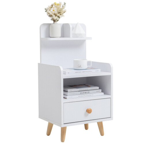 Living And Home (1 Drawer) Bedside Table Nightstand Cabinet Storage Unit with Drawer 2