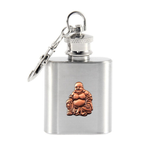 Chinese buddha 1oz keyring hip flask