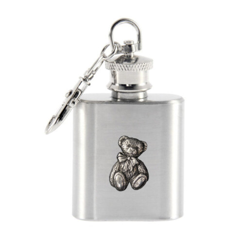 Teddy bear 1oz keyring hip flask