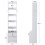 Living And Home (5 Tier) Tall Slim Storage Shelf Beside Table with Lockable Drawer White 5