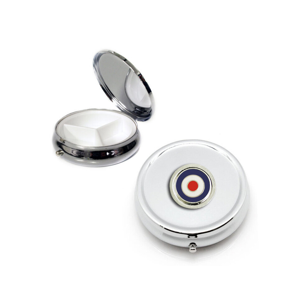 Knight Raf Roundel Silver Round Pill Box