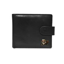 Quality black leather Yamaha motorcycle wallet