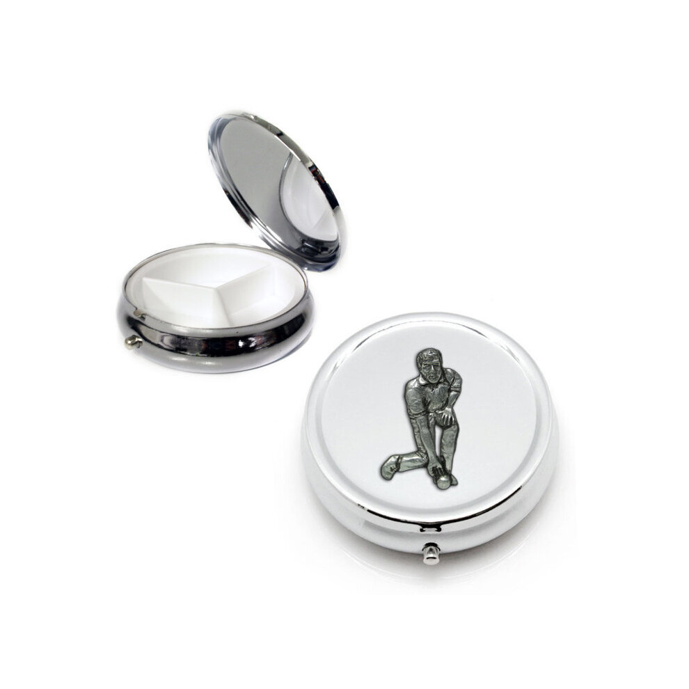 Knight Bowler Silver Round Pill Box