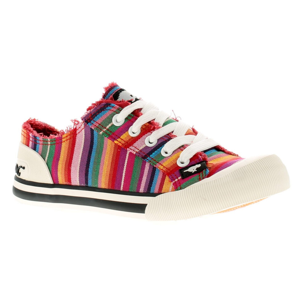 Rocket Dog Jazzin Womens Canvas Shoes Red Eden Stripe UK Size