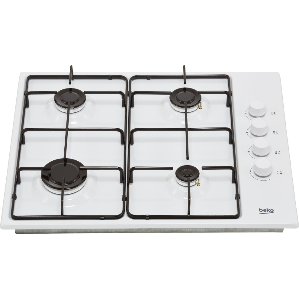 Beko HIBG64120SW 61cm Gas Hob - White