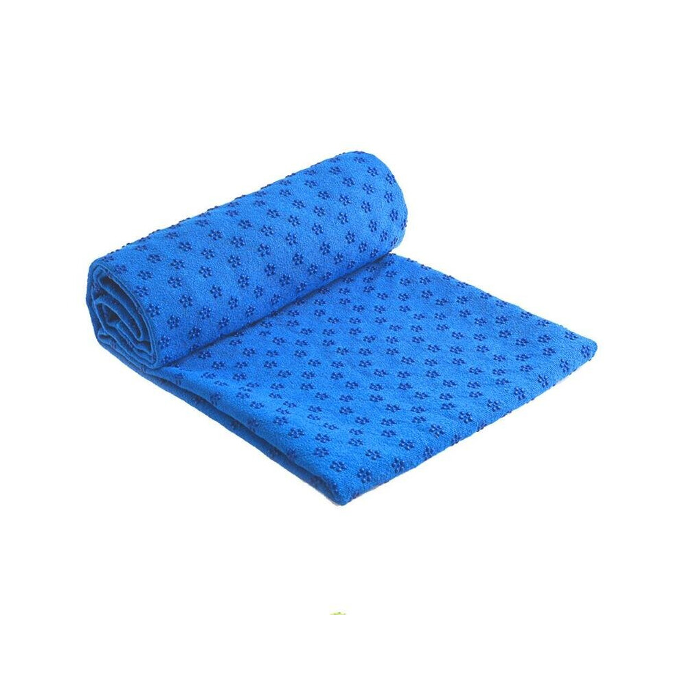 (Blue) 183*63cm Non Slip Yoga Towel Blanket Fitness Free Sweat Absorbent Yoga Mat Towel