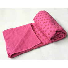 (Rose Red) 183*63cm Non Slip Yoga Towel Blanket Fitness Free Sweat Absorbent Yoga Mat Towel