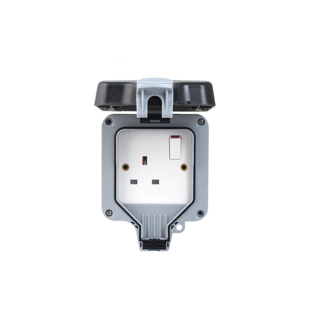 (Single ) Outside Waterproof Socket 13A Wall Electrical Outlets IP66 Switched Plug Box UK