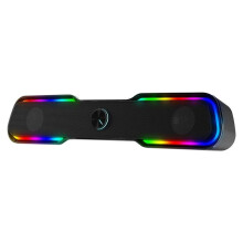 (Black, China) Computer Game Speaker With Channel System, Bluetooth Rgb Light, Stylish Touch Control Sound Bar For Pubg