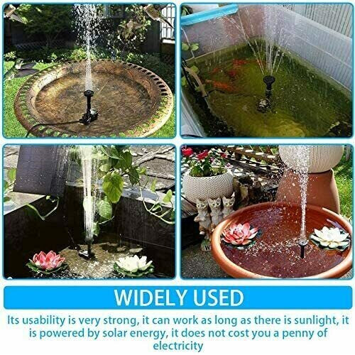 Solar Panel Powered Water Pump Small Pool Pond Aquarium Fountain Spray Feature 1