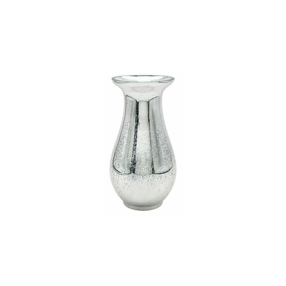 Silver Splatter Vase Mirrored Decorative Flower Vase Tulip Neck Glass Vase