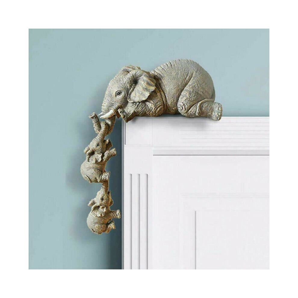 Elephant Sitter Hand Figurines Hanging Edge Elephant Ornaments Table Decor Gifts