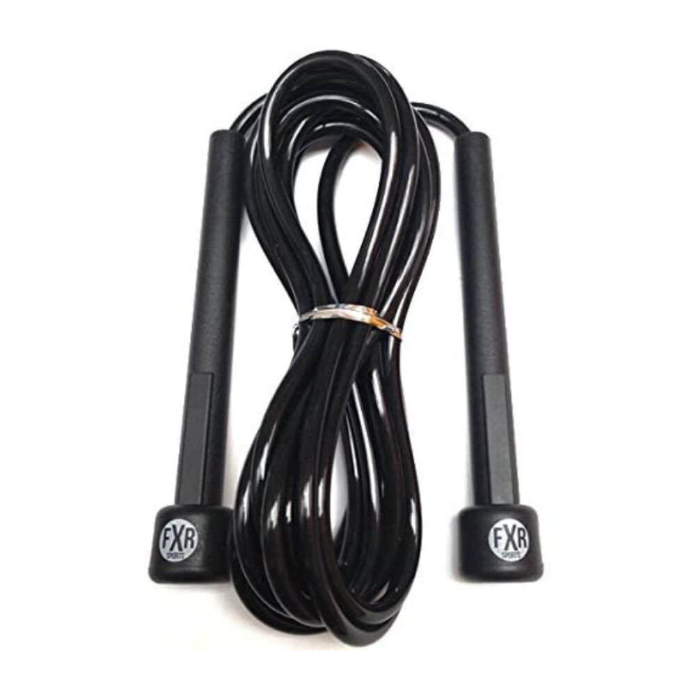 (Black) FXR Sports Skipping Rope Boxing Fitness Speed Jump Skip Rope 3m/10ft