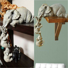 Elephant Sitter Hand Figurines Hanging Home Ornament Table Decoration Sculptures