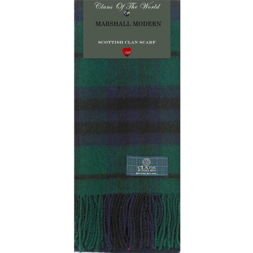 Marshall Modern Tartan Clan Scarf 100% Soft Lambswool