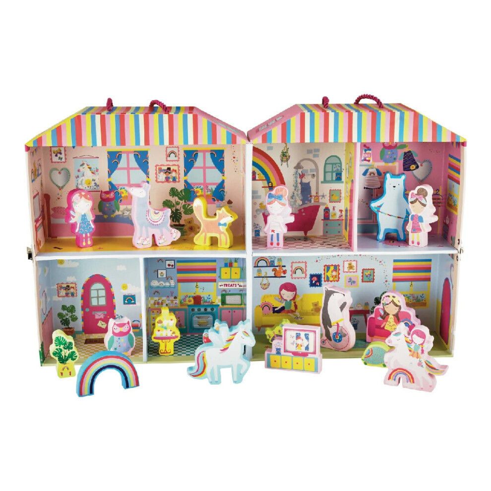 Play Set with Wooden Pieces Rainbow Fairy Play House from Floss & Rock