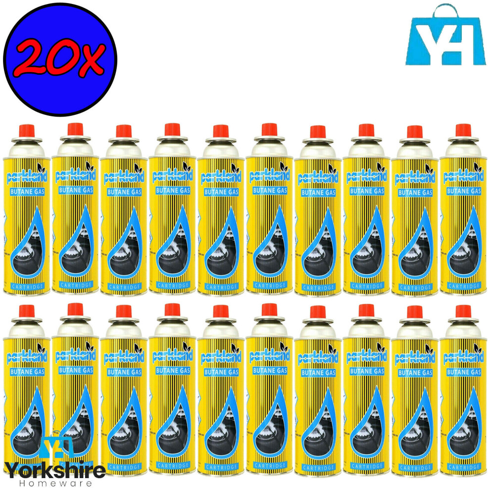 Parkland (Pack Of 20) Butane Gas Canister Bottles Can Portable Heater Cooker Bbq Camping Cooking Stove