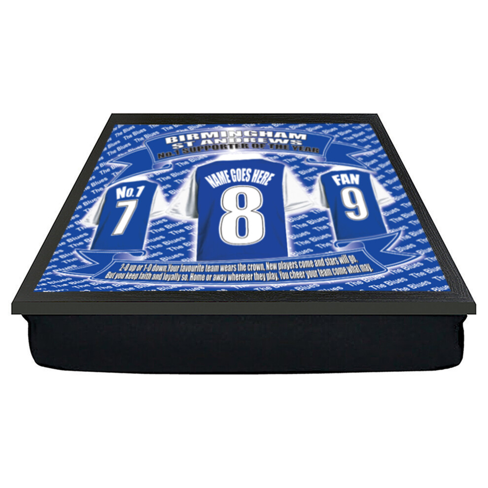 Personalised Birmingham Cushion Lap Tray Football Shirt Gift