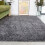 Shag Grey Accent Rug Non-Slip 68 x 114cm Supersoft Polyester 3