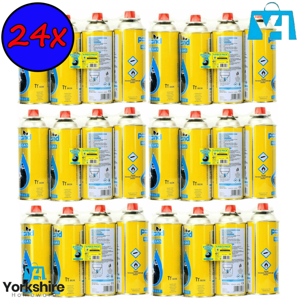 Parkland (Pack Of 24) Butane Gas Canister Bottles Can Portable Heater Cooker Bbq Camping Cooking Stove
