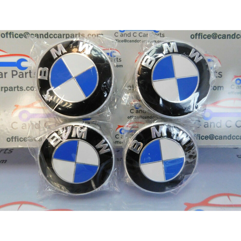 BMW M SPORT WHEEL CENTRE CAPS 60MM BIUE Serie 1 2 3 4 5 6 7 M Z X