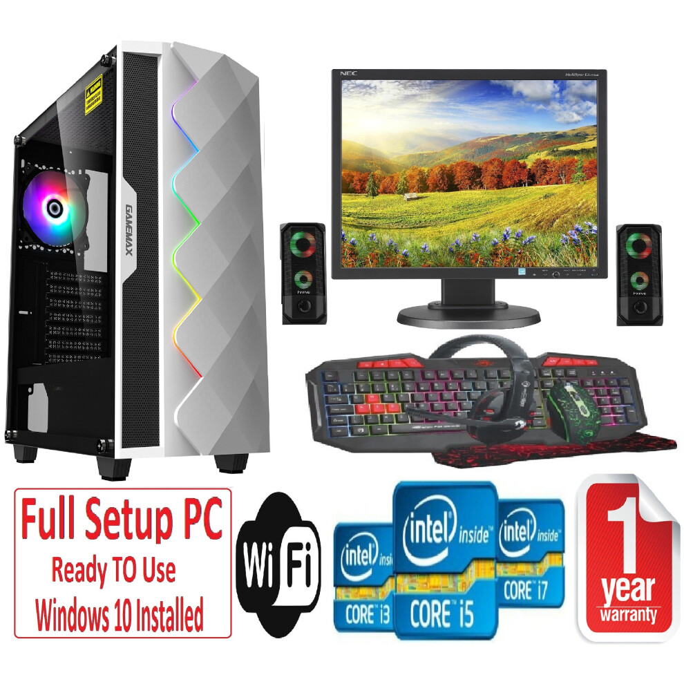 Fast Gaming PC Bundle+Speakers-i5 16GB RAM 1TB GTX1050TI 4GB WHITE DIAMOND