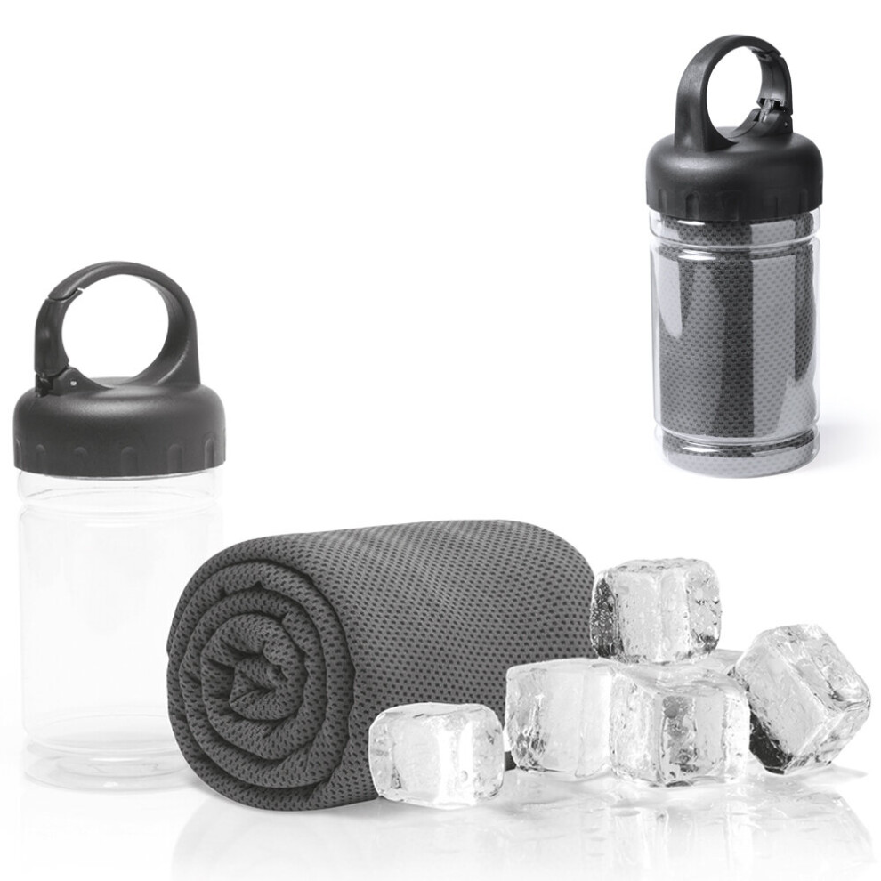(Grey) Instant Cooling Towel ICE Golf Cycling Jogging Gym 