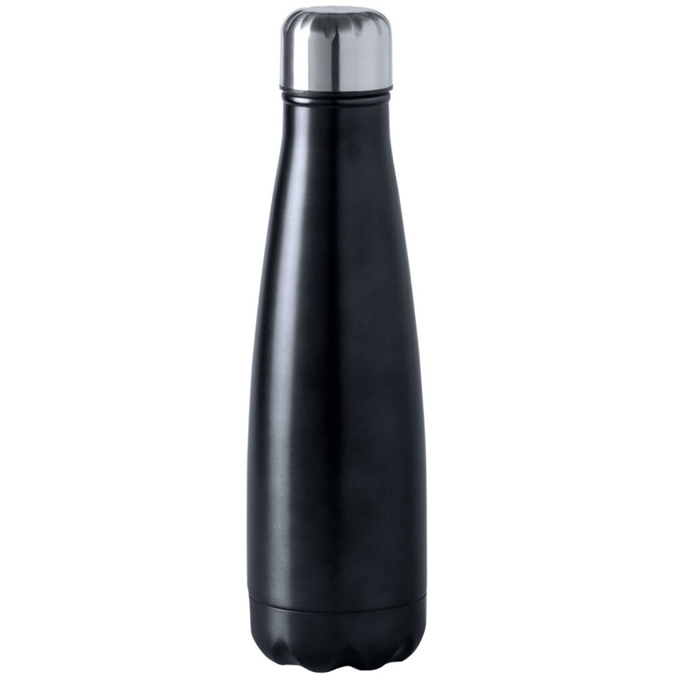 (Black) Stainless Steel 630ml Metal Water Bottle